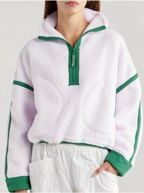FP Movement by Free People Lavender Pullover Fleece with Green Trim